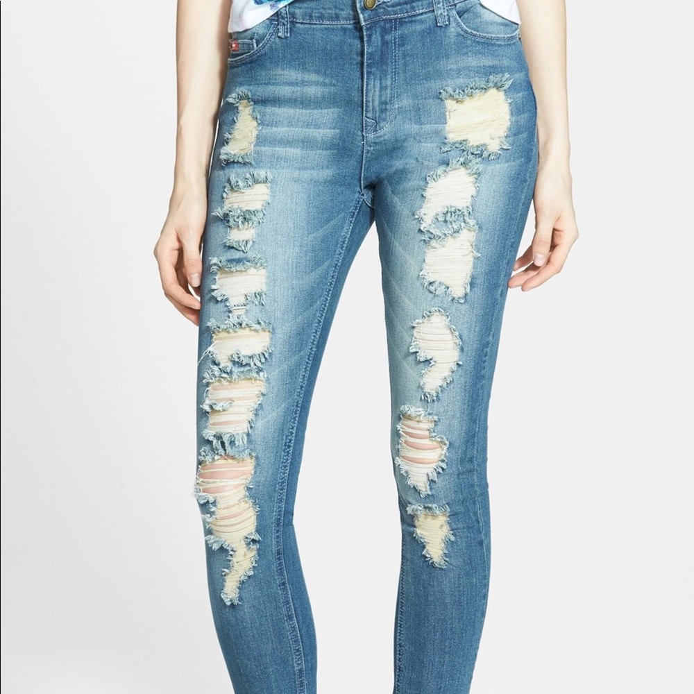 Lee Cooper Jainie Skinny Destroyed Jeans, 27